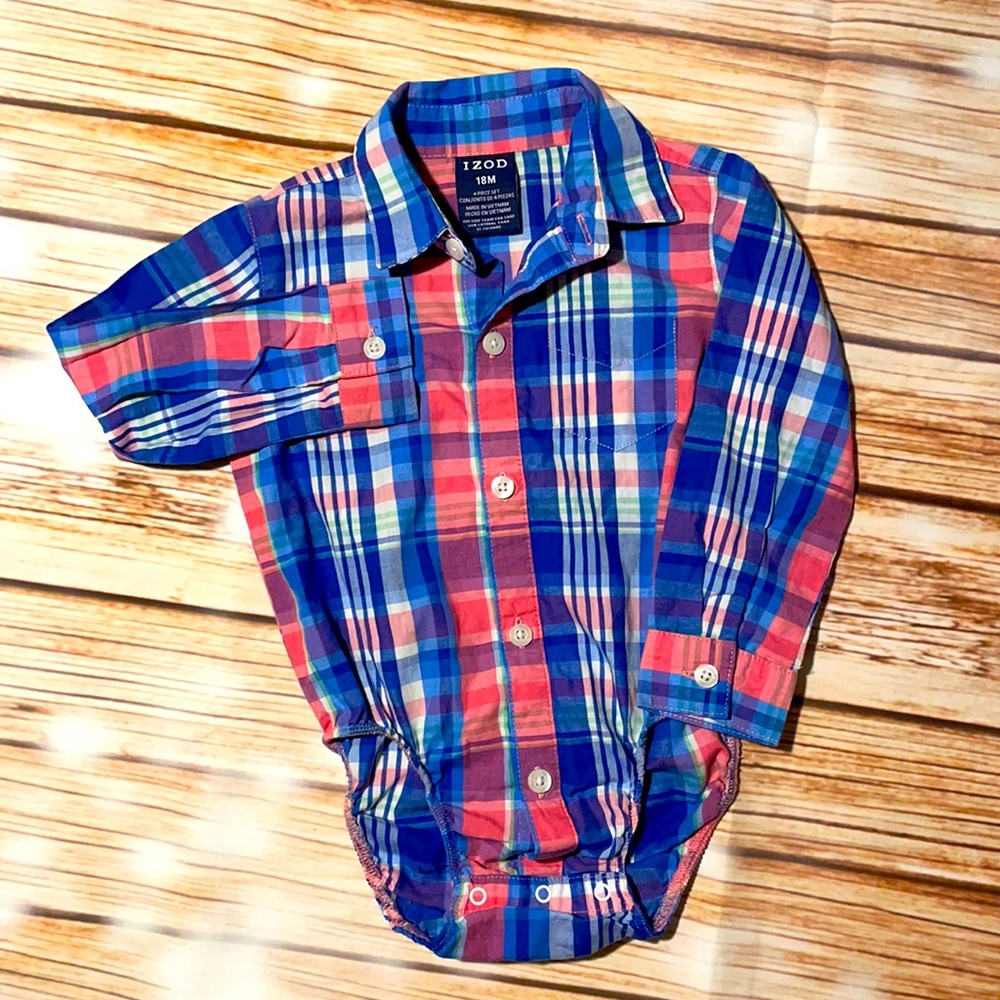Izod 18mo button-down plaid shirt